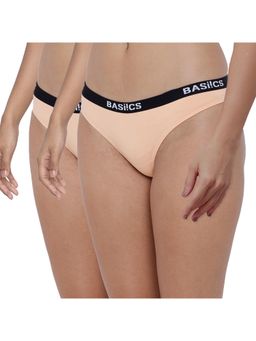 BASIICS by La Intimo - Womens Beige Dulce Candy Briefs (Pack Of 2)