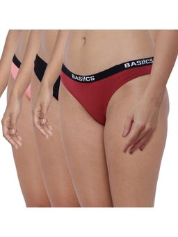 BASIICS by La Intimo - Womens Multi-Color Dulce Candy Briefs (Pack Of 3)