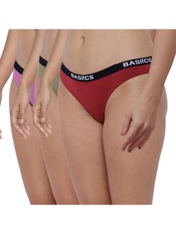 BASIICS by La Intimo - Womens Multi-Color Dulce Candy Briefs (Pack Of 3)