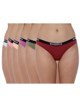 BASIICS by La Intimo - Womens Multi-Color Dulce Candy Briefs (Pack Of 6)