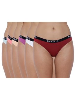 BASIICS by La Intimo - Womens Multi-Color Dulce Candy Briefs (Pack Of 6)