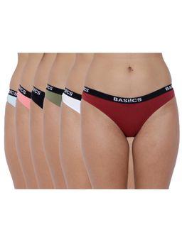 BASIICS by La Intimo - Womens Multi-Color Dulce Candy Briefs (Pack Of 6)