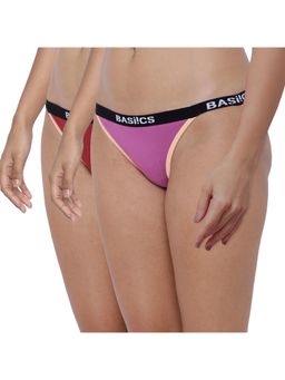BASIICS by La Intimo - Multi-Color Moda Fashionable Briefs (Pack Of 2)