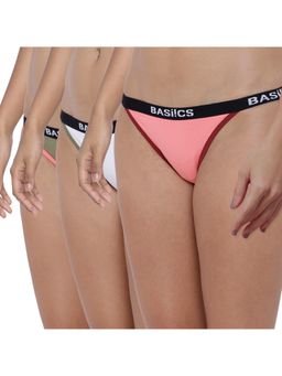 BASIICS by La Intimo - Multi-Color Moda Fashionable Briefs (Pack Of 3)
