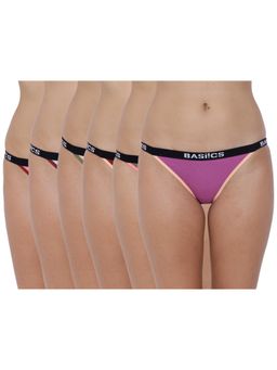 BASIICS by La Intimo - Multi-Color Moda Fashionable Briefs (Pack Of 6)