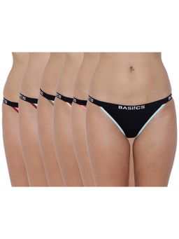 BASIICS by La Intimo - Multi-Color Moda Fashionable Briefs (Pack Of 6)