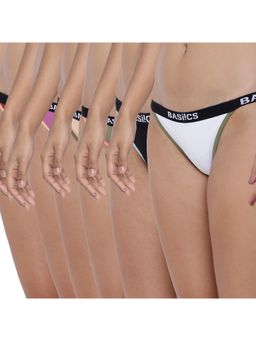 BASIICS by La Intimo - Multi-Color Moda Fashionable Briefs (Pack Of 6)