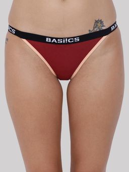 BASIICS by La Intimo - Womens Maroon Moda Fashionable Brief