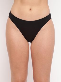 BASIICS by La Intimo - Black Glamo Rise High Leg Brief