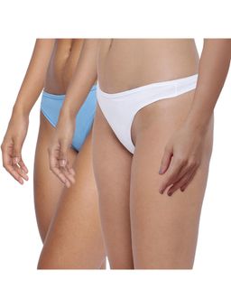 BASIICS by La Intimo - Womens Multi-Color Spiffy Semiseamless Thongs (Pack of 2)