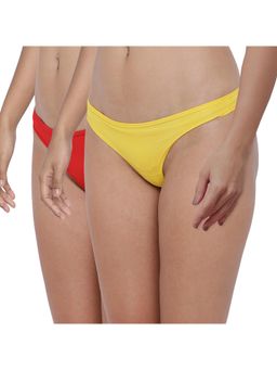 BASIICS by La Intimo - Womens Multi-Color Spiffy Semiseamless Thongs (Pack of 2)