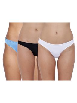 BASIICS by La Intimo - Womens Multi-Color Spiffy Semiseamless Thongs (Pack of 3)