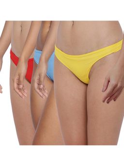 BASIICS by La Intimo - Womens Multi-Color Spiffy Semiseamless Thongs (Pack of 3)