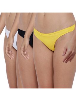 BASIICS by La Intimo - Womens Multi-Color Spiffy Semiseamless Thongs (Pack of 3)