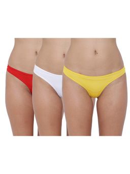 BASIICS by La Intimo - Womens Multi-Color Spiffy Semi Seamless Thongs (Pack of 3)