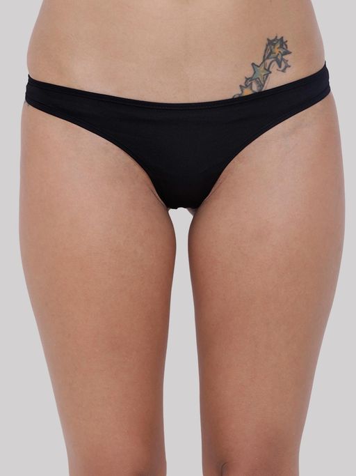 BASIICS by La Intimo Black Spiffy Semiseamless Thong
