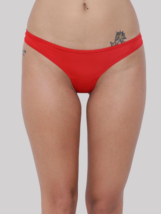 BASIICS by La Intimo Red Spiffy Semiseamless Thong