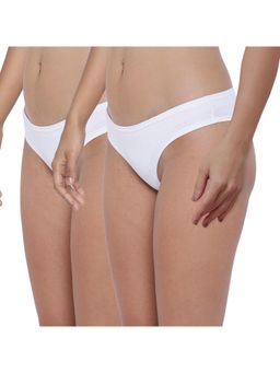 BASIICS by La Intimo - White Amor Love Semiseamless Thongs (Pack of 2)