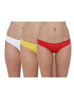 BASIICS by La Intimo - Multi-Color Amor Love Semiseamless Thongs (Pack of 3)