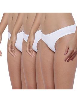 BASIICS by La Intimo - White Amor Love Semiseamless Bikinis (Pack of 3)