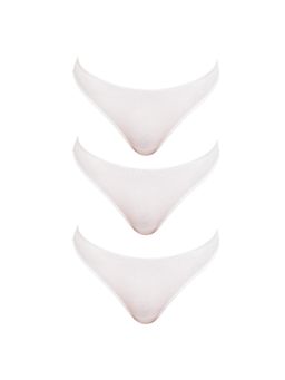 BASIICS by La Intimo - White Spank Me Thongs (Pack of 3)