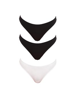 BASIICS by La Intimo - Multi-Color Spank Me Thongs (Pack of 3)