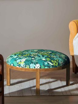 Chumbak - Bohemian Ottoman - Tropical Ikkat Green