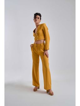 Prot Official - Mustard High-Waisted Straight-Leg Trousers