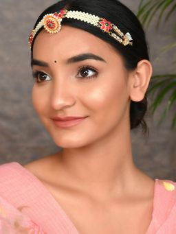 Silvermerc Designs - Gold Plated Pearl Ethnic Borla Sheeshphool