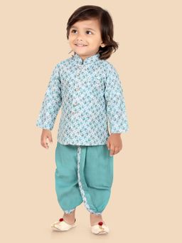 ETHNIKS NEURON - Boys Blue Printed Kurta with Dhoti