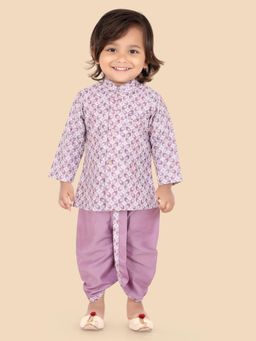 ETHNIKS NEURON - Boys Lavender Printed Kurta with Dhoti