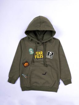 KiddoPanti - Boys Green Graphic Hoodie