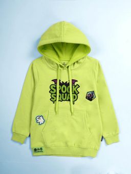 KiddoPanti - Boys Green Graphic Hoodie