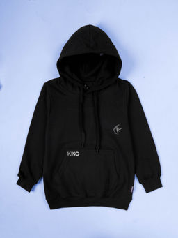 KiddoPanti - Boys Black Graphic Hoodie and Jogger