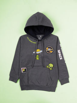 KiddoPanti - Boys Grey Graphic Hoodie and Jogger