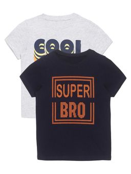 PLUM TREE - Boys Multi-Color Typography Printed T-Shirts (Pack of 2)