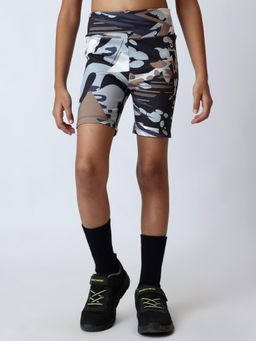 UMILDO - Girls Multi-Color Abstract Printed Activewear Cycling Shorts