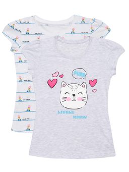 PLUM TREE - Girls Multi-Color Printed T-Shirts (Pack of 2)