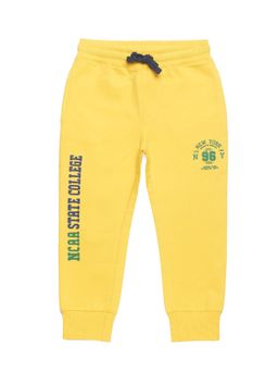 PLUM TREE - Boys Yellow Typography Printed Jogger