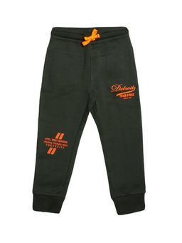PLUM TREE - Boys Black Typography Printed Joggers