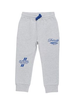 PLUM TREE - Boys Grey Typography Printed Joggers