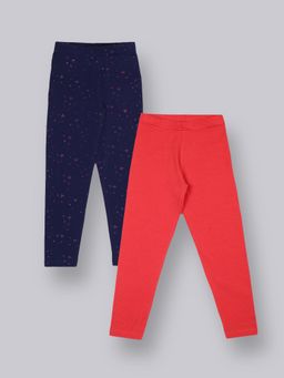 PLUM TREE - Girls Multi-Color Printed Leggings (Pack of 2)