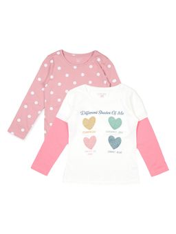 PLUM TREE - Girls Multi-Color Printed Long Sleeve T-Shirts (Pack of 2)