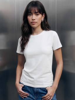 Bewakoof - Women's White Slim Fit T-shirt