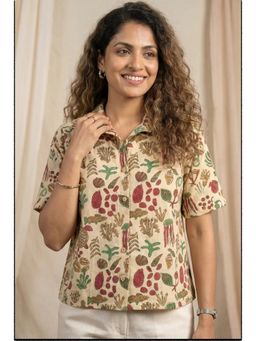 NILAM INDIA - Beige Ocean Tales Handcrafted Shirt