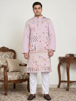 Jompers - Lavender Embroidered Kurta with Pyjama