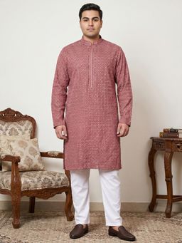 Jompers - Pink Embroidered Kurta with Pyjama