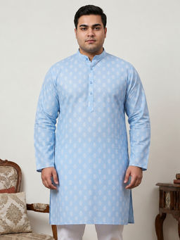 Jompers - Blue Floral Printed Kurta for Men