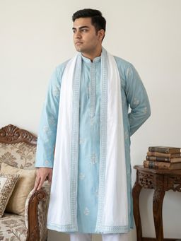 Jompers - Blue Embroidered Kurta with Dupatta