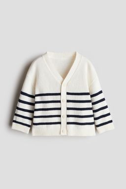 H&M - Boys White Waffle-Knit Cardigan